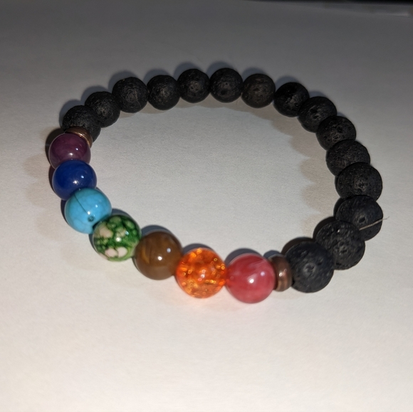 Colorful oil diffusing lava rock bracelet - Picture 2 of 2